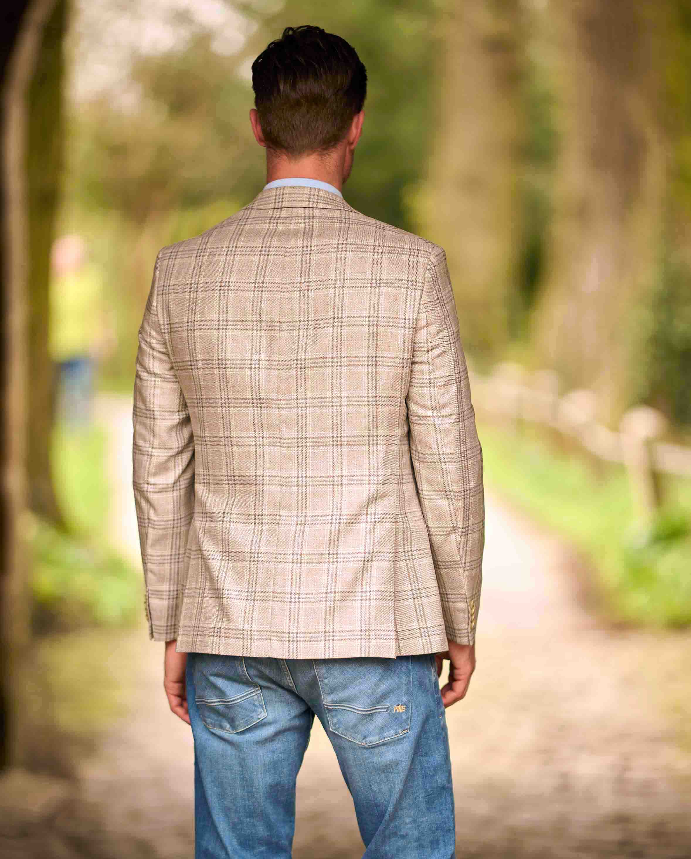 Summer jacket ''London'' in light glen check made of silk