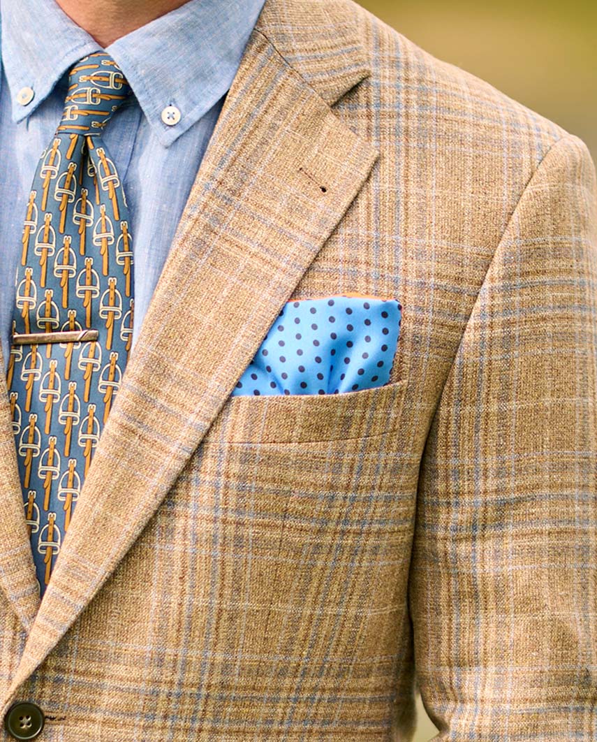 Sommersakko ”London” im karierten, edlen Seide-Schurwoll-Mix