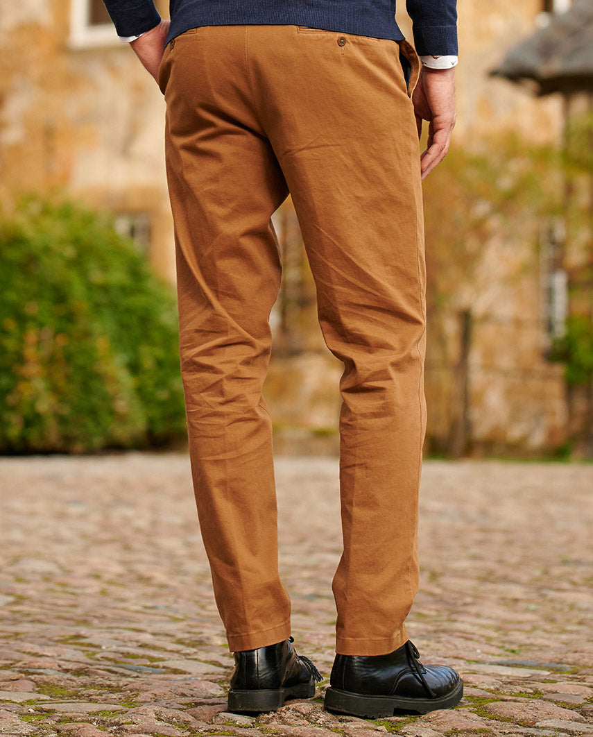 Mr. Jones – klassische Baumwollhose in orange