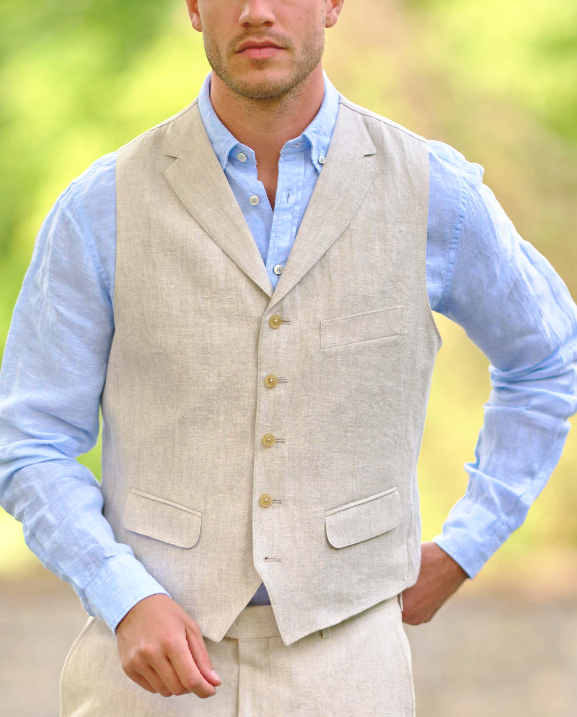 Herren Leinenweste ''Wales'' in nature