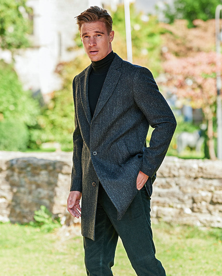 Harris Tweed Blazermantel “Barney” für Herren in charcoal