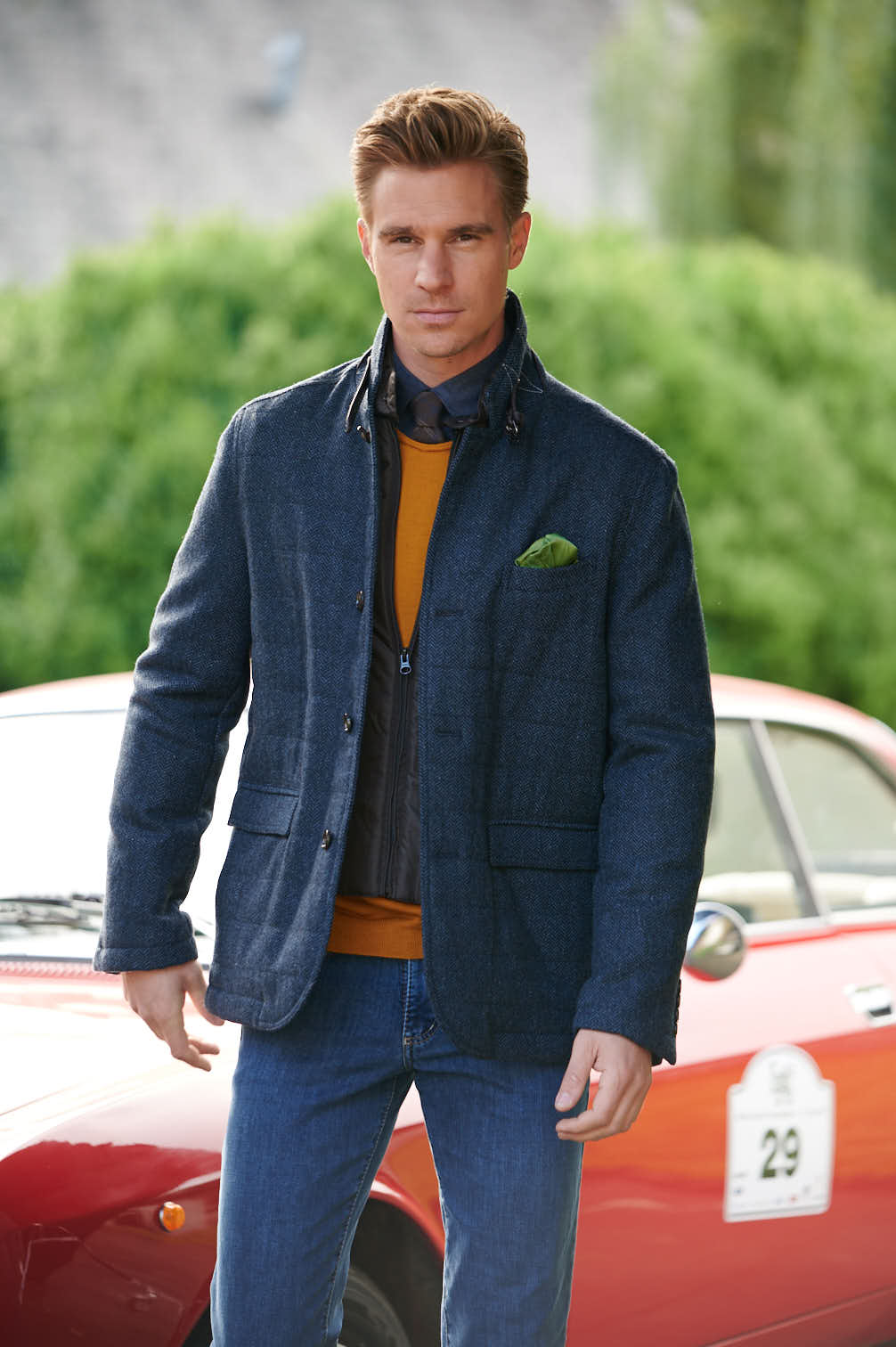 Herren Tweed Jacke ''Austria'' Jacke in blue herringbone