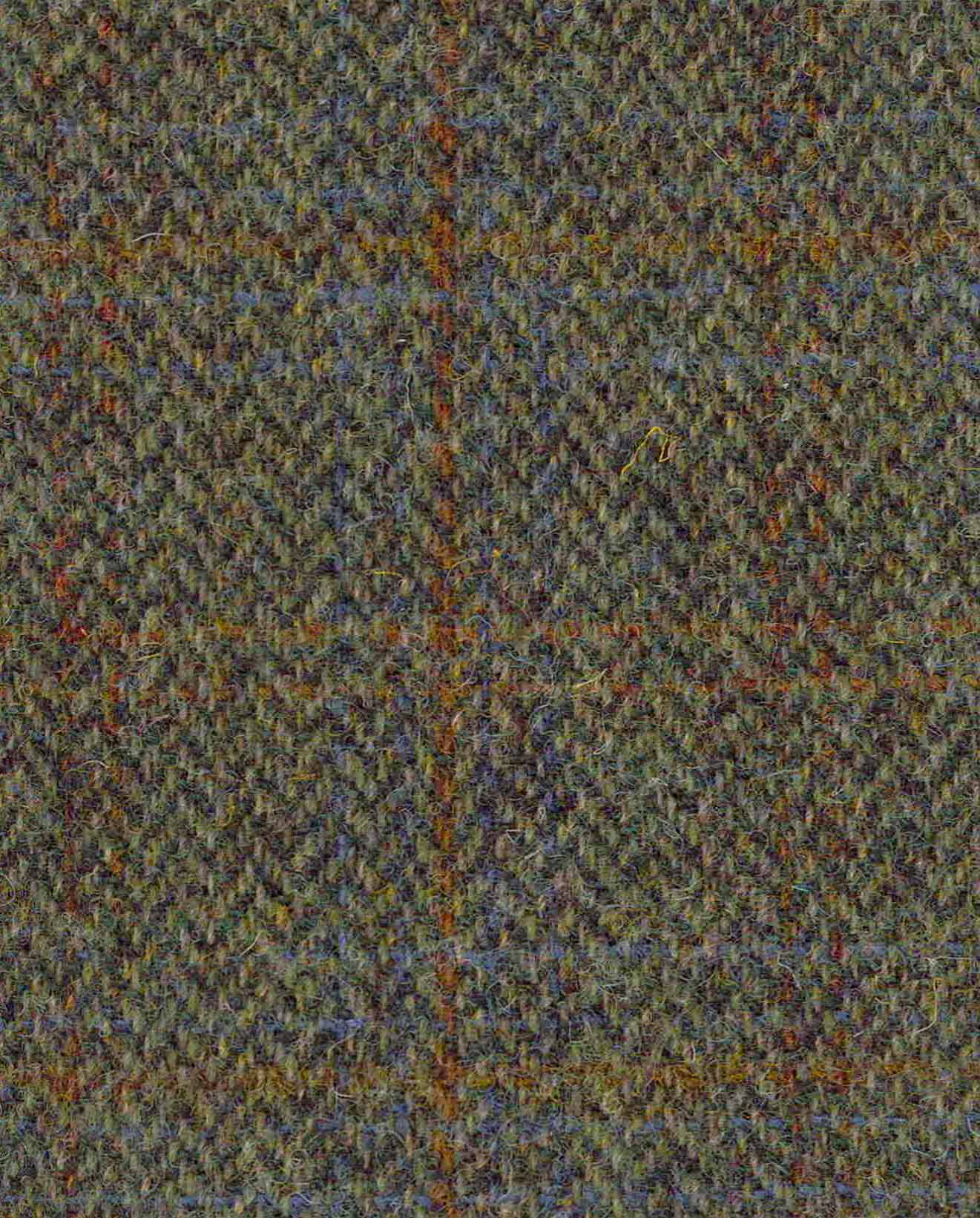 Harris Tweed Hose ”Mr. Miller ” in oliv-blue Overcheck