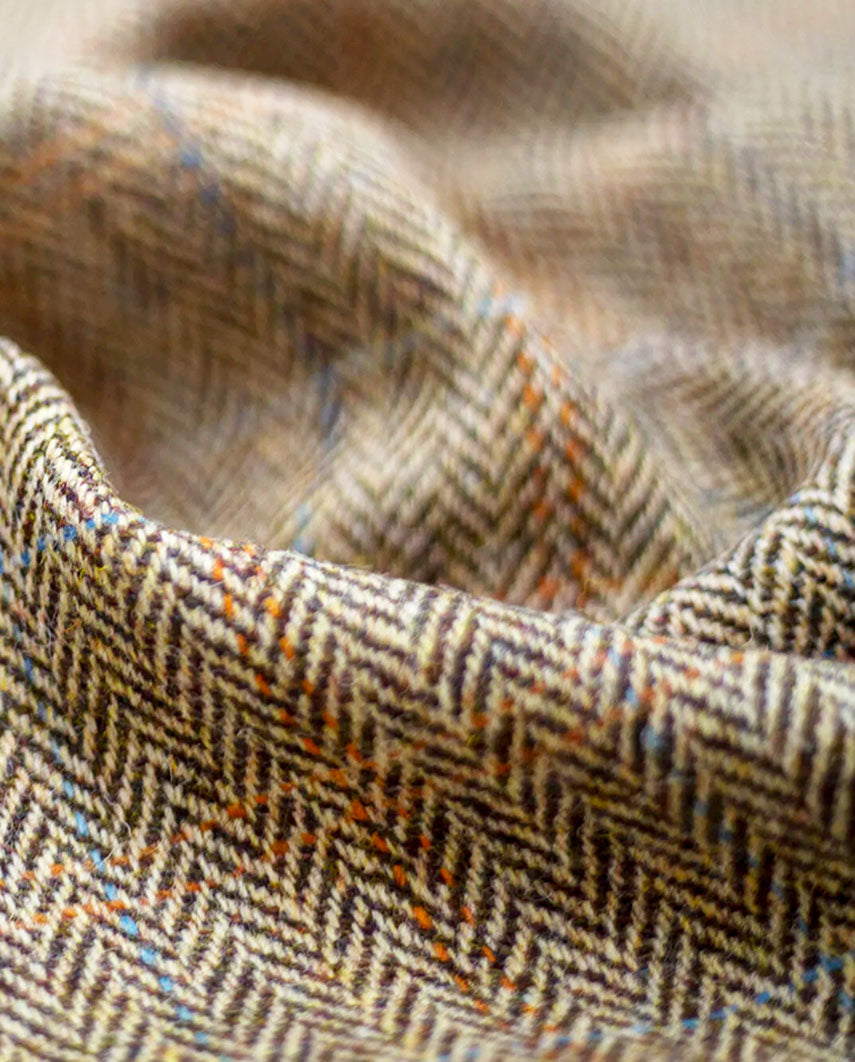 Harris Tweed Mütze "Henry Cap" in sand herringbone