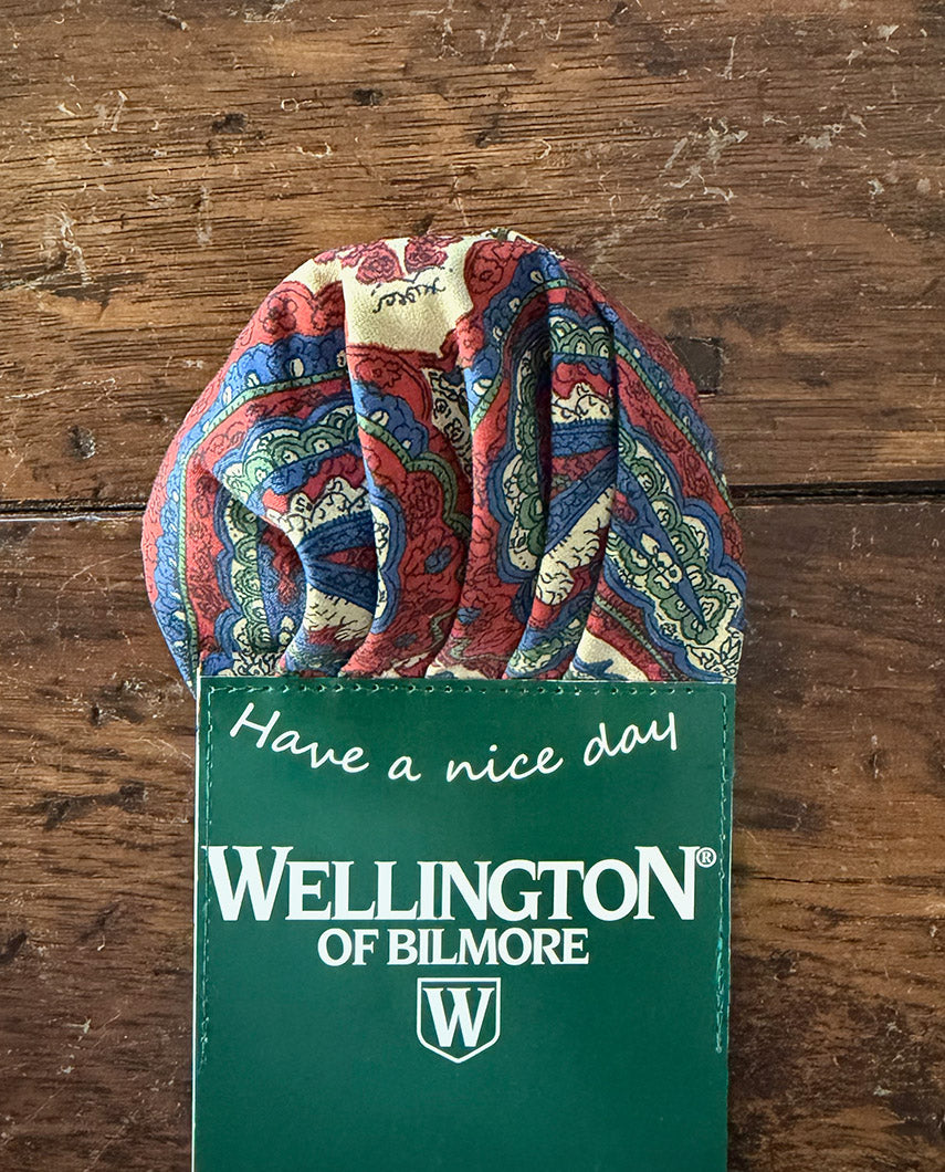 Blaues Paisley Einstecktuch – Stilvolles Herren-Accessoire für Hochzeit & Business