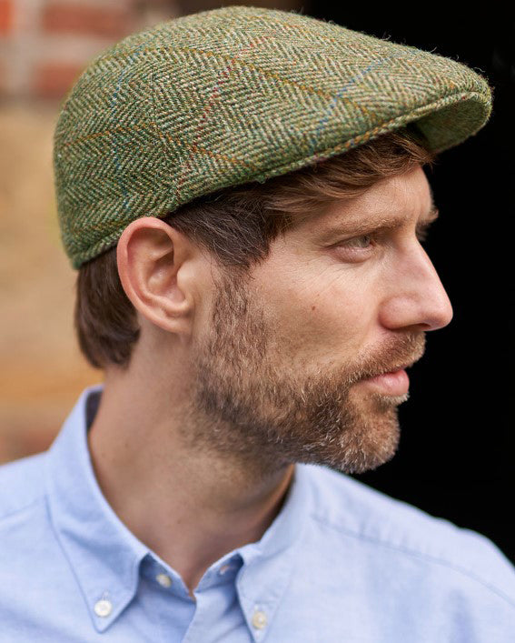 Henry Cap - Harris Tweed Mütze in light green