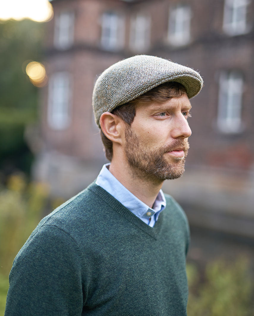 Harris Tweed Mütze ”Henry Cap” in multigreen