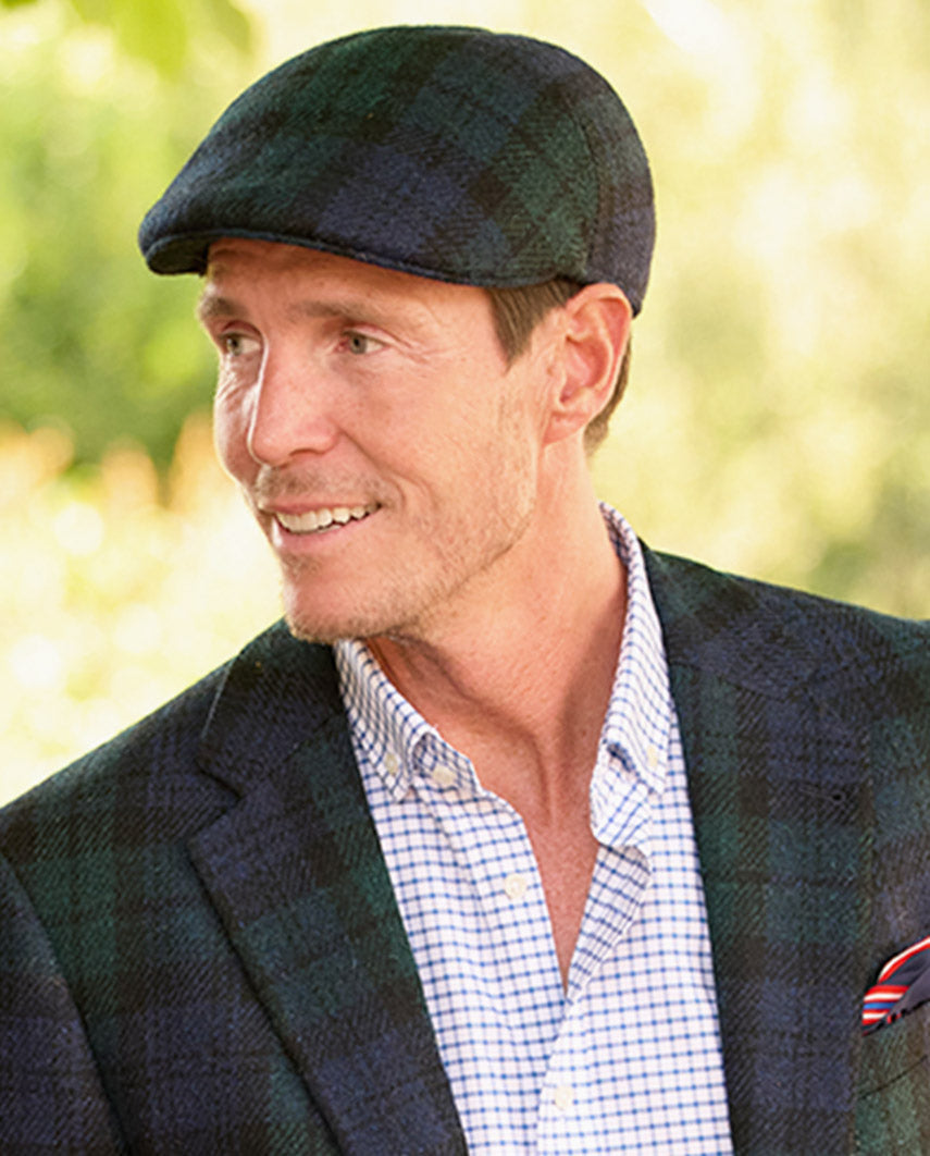 Harris Tweed Mütze "Henry Cap" in blackwatch