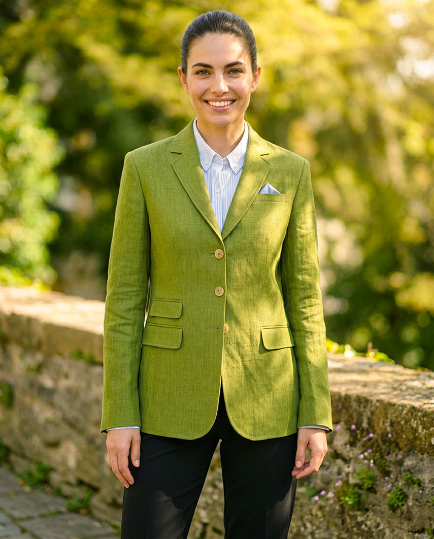 edler Damen Leinenblazer ,,Carola'' in green apple