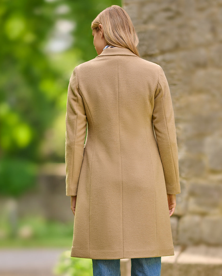 Damenmantel ''Emilia'' aus Woll-Kaschmirqualität in desert camel