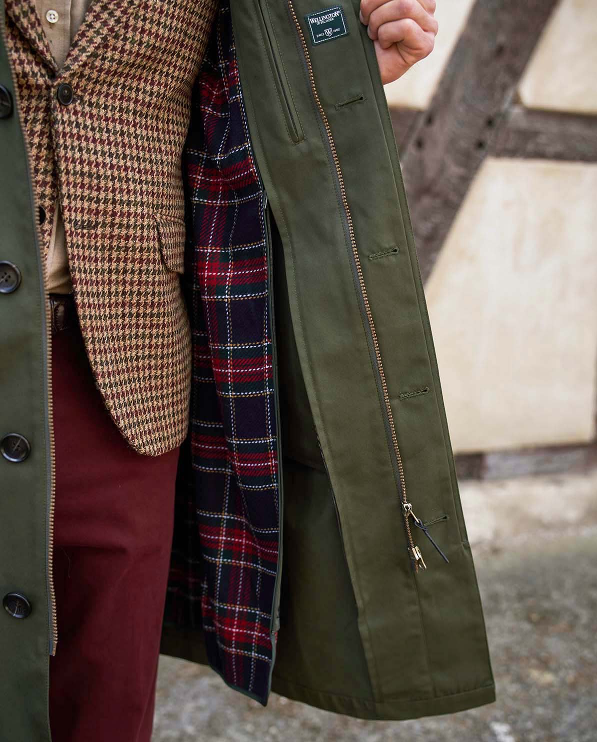 Men's coat ''Finchester all season'' in olive with removable wool lining