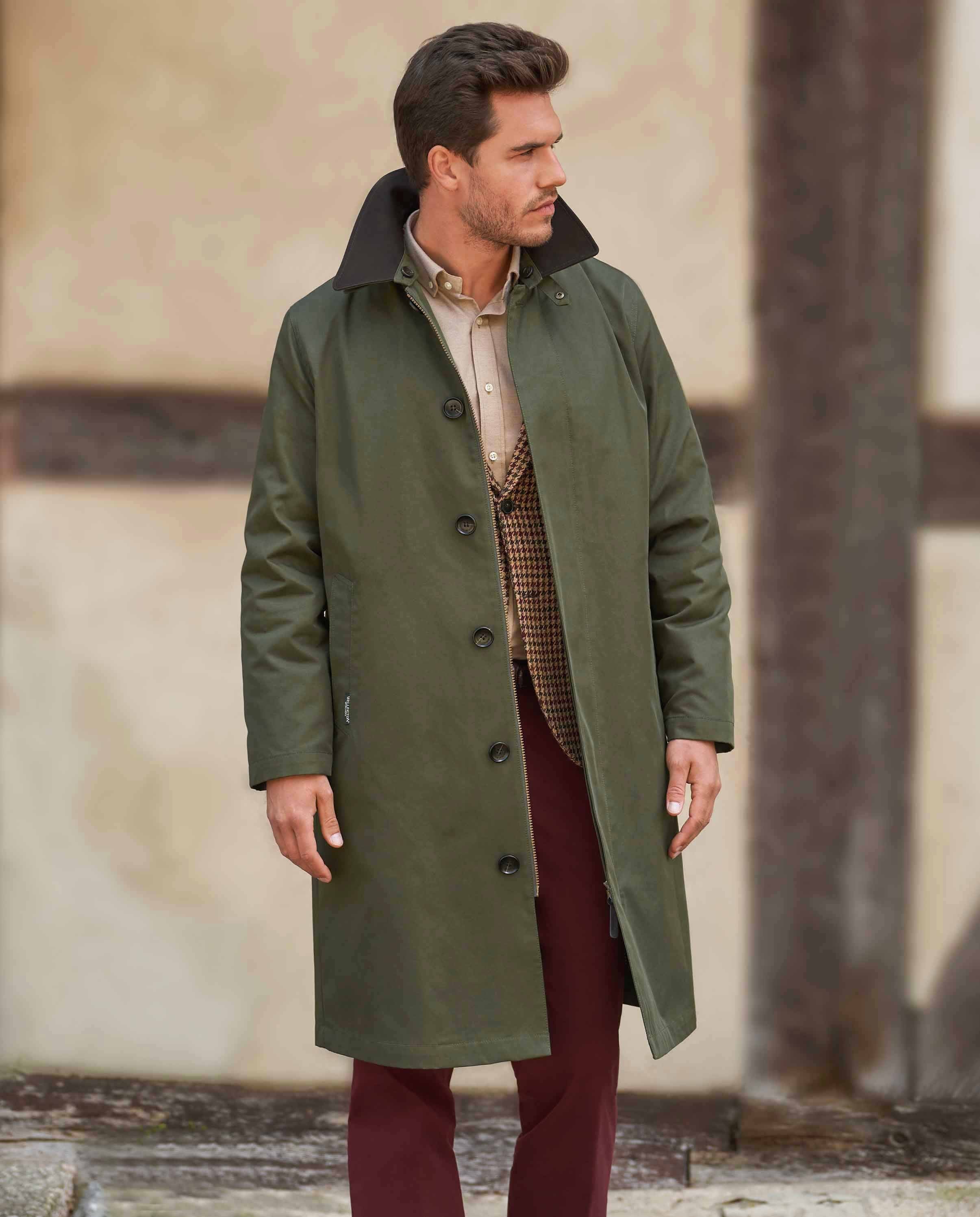 Herrenmantel ''Finchester all season'' in oliv mit heraustrennbarem Wollfutter