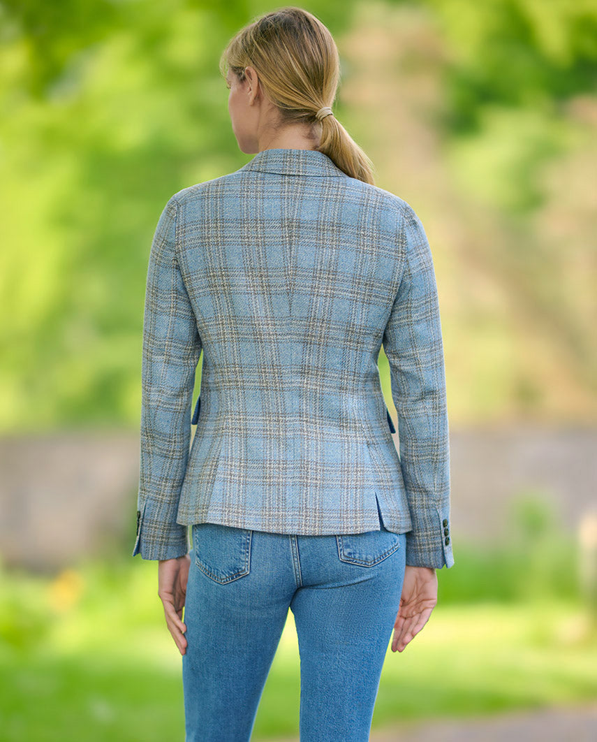 Summer blazer ''Ladiesclub'' in a checked, fine new wool mix
