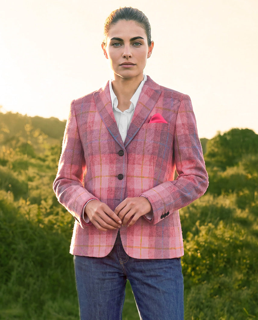 Harris Tweed Blazer ''Ladiesclub'' in Rose Punk Check