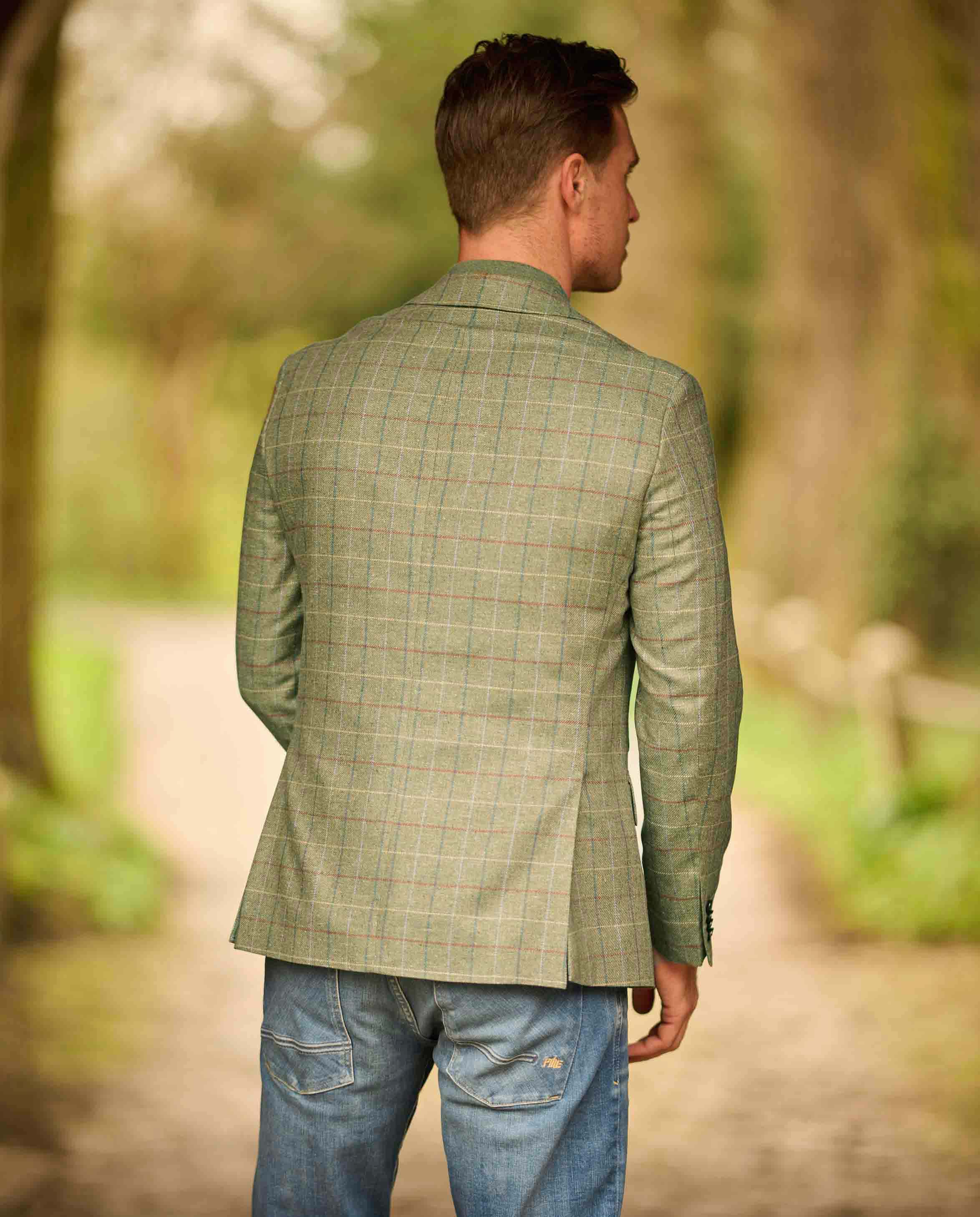 Sommersakko ''London'' im green check aus Seide