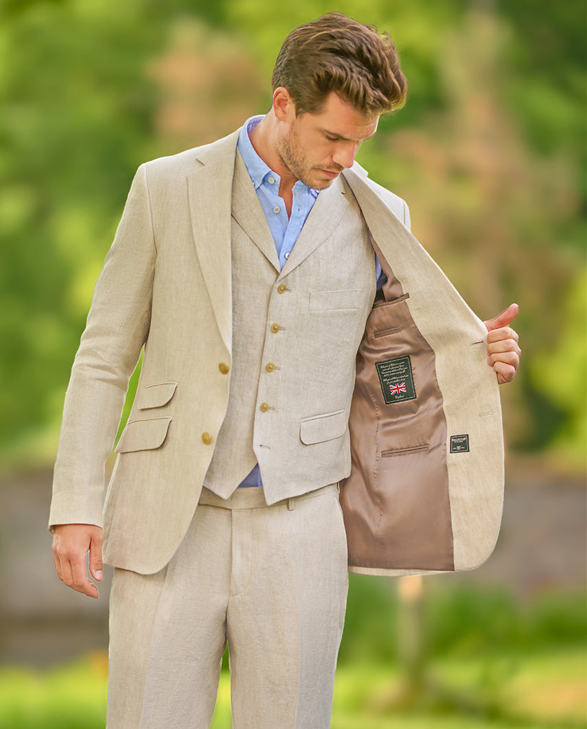 Men's linen jacket ''London'' in nature