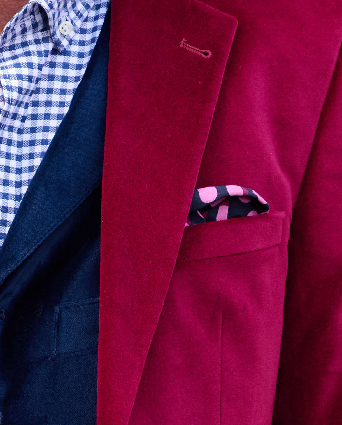 Men's velvet jacket ''London'' in red
