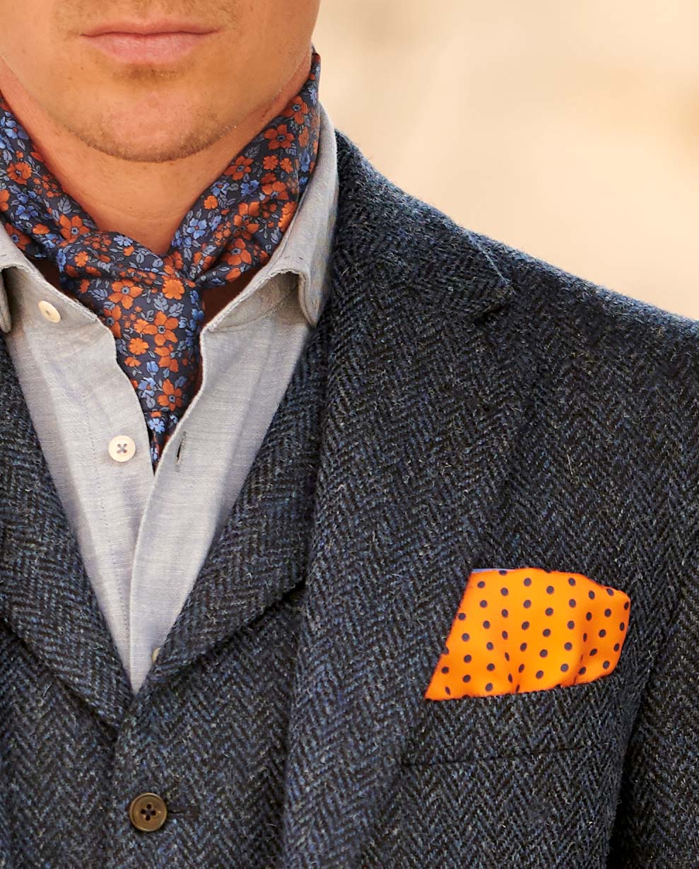 Harris Tweed Sakko ''London'' in blue herringbone