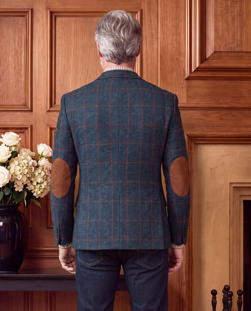 Harris Tweed Jacket "London" in red overcheck