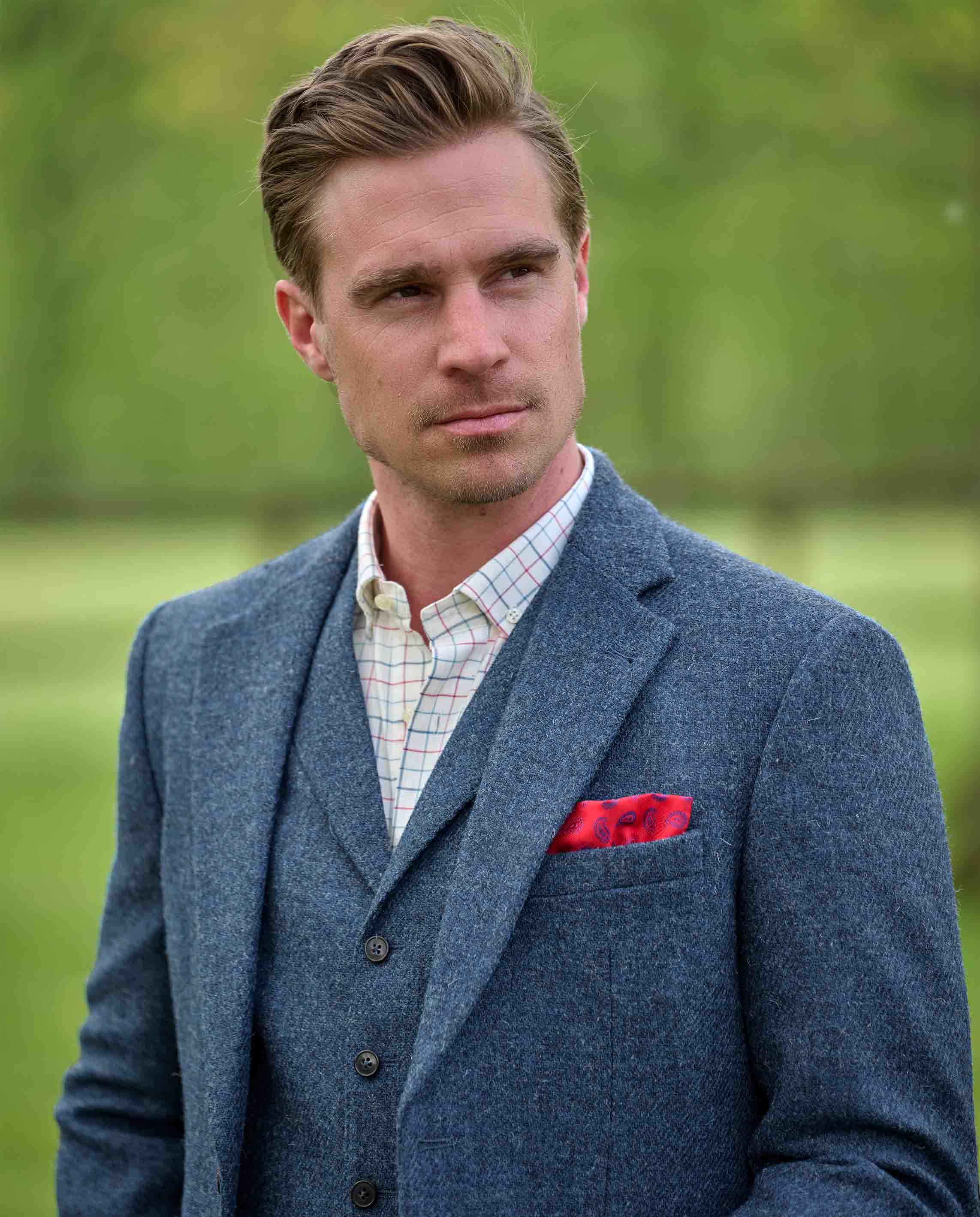 Harris Tweed Sakko ''London'' in blue shadow