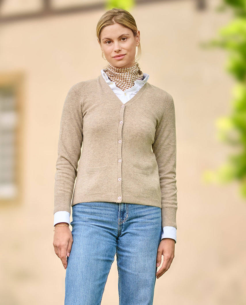 Damen Cardigan '' Mara'' in taupe