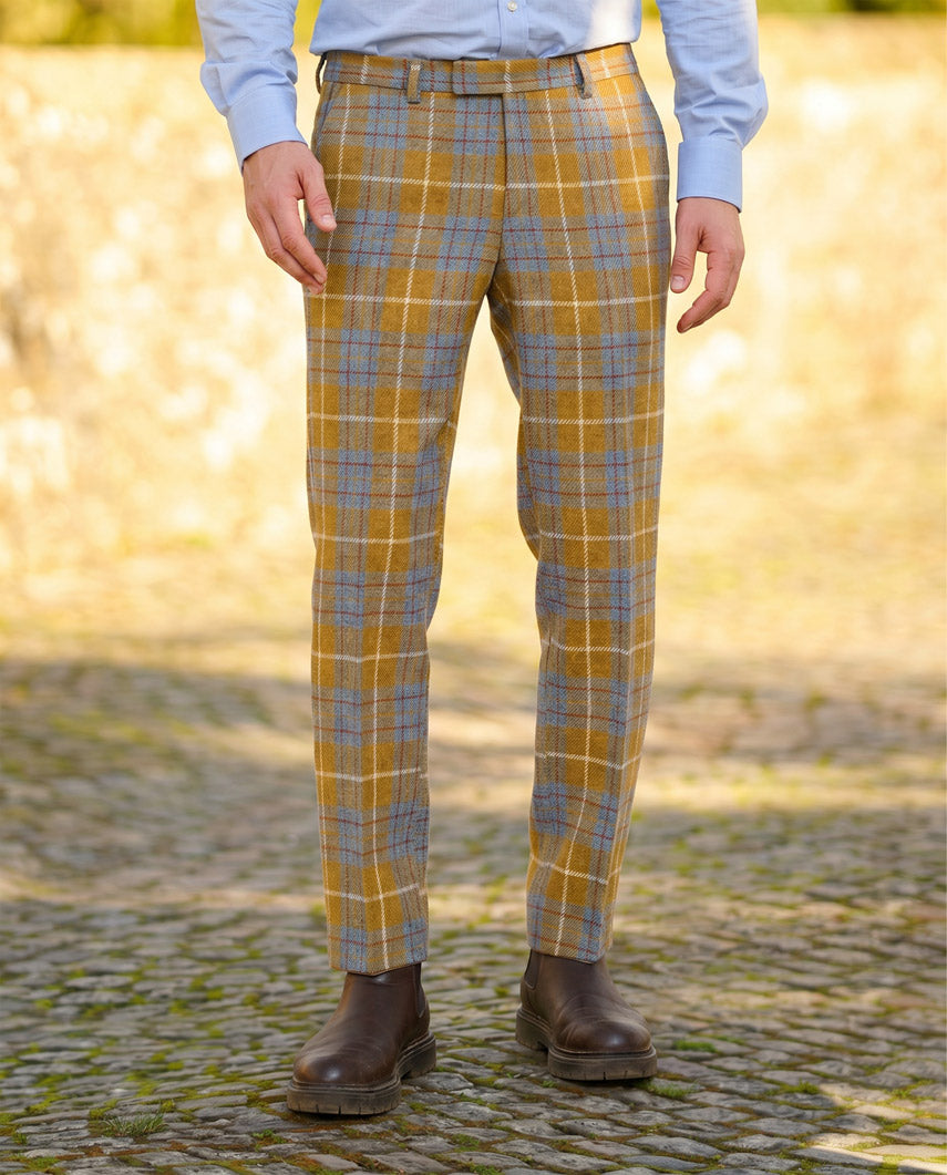 Harris Tweed Hose ''Mr. Miller " in amber check