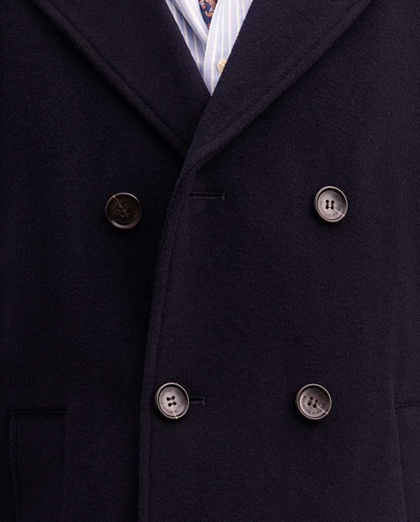 Men's pea coat "Seaberg" in navy made of wool-cashmere blend