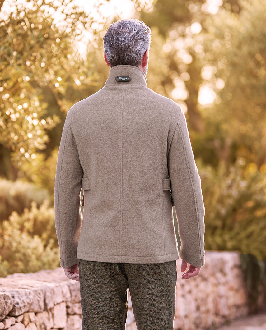 Herren-Fieldjacket „Stanford“ in Taupe – edle Woll-Kaschmir-Qualität