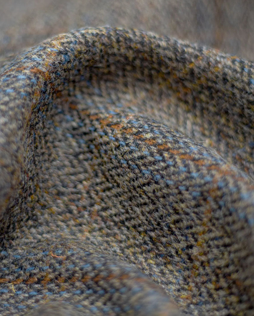 Harris Tweed Mütze "Henry Cap" in green-blue herringbone