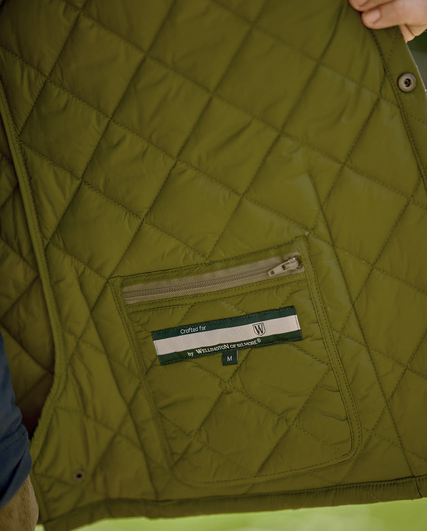 Men's quilted jacket ''York'' in sage