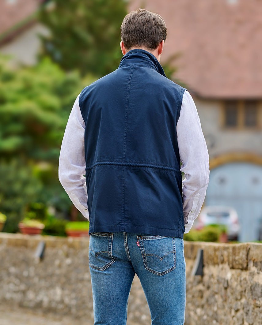 Austin - funktionale Herren Baumwollweste in dunkleblau - Wellington of Bilmore