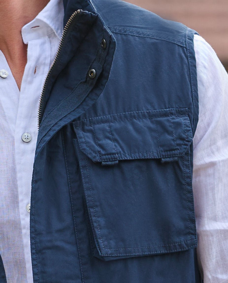 Austin - funktionale Herren Baumwollweste in dunkleblau - Wellington of Bilmore
