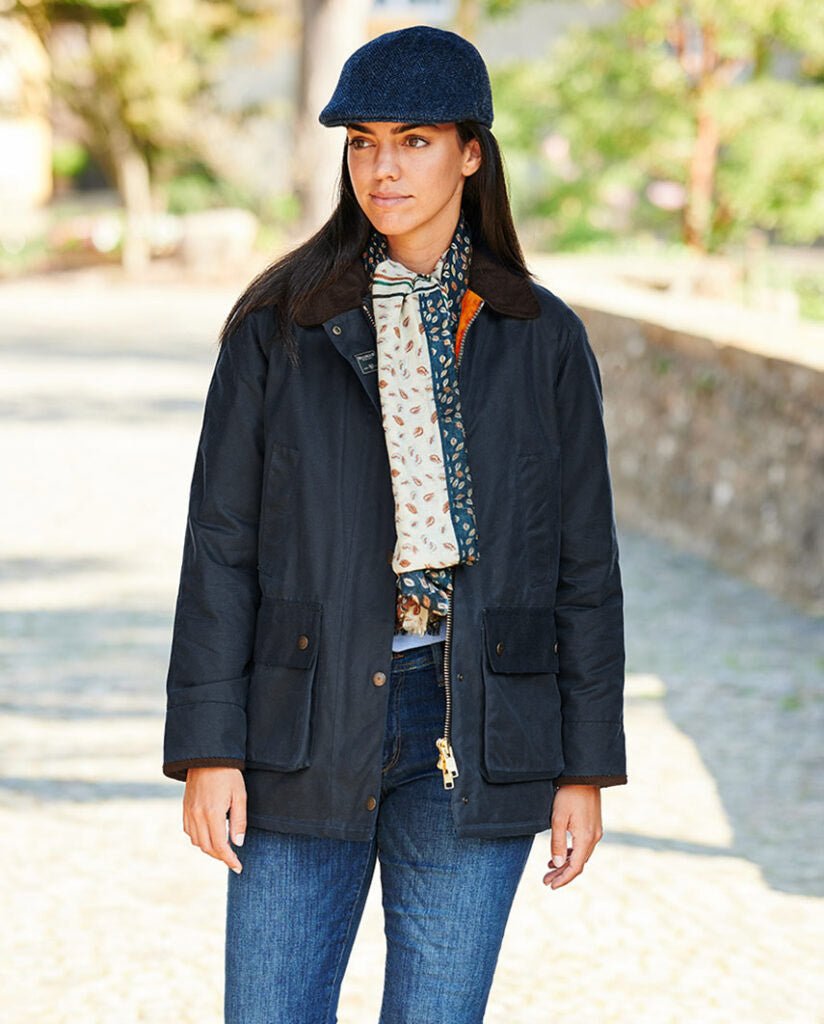 ジャケット・アウター Barbour Banaive Wax Jacket navy 34 Navy Women's Wax Jackets Barbour Women's Kelburn Wax Jacket