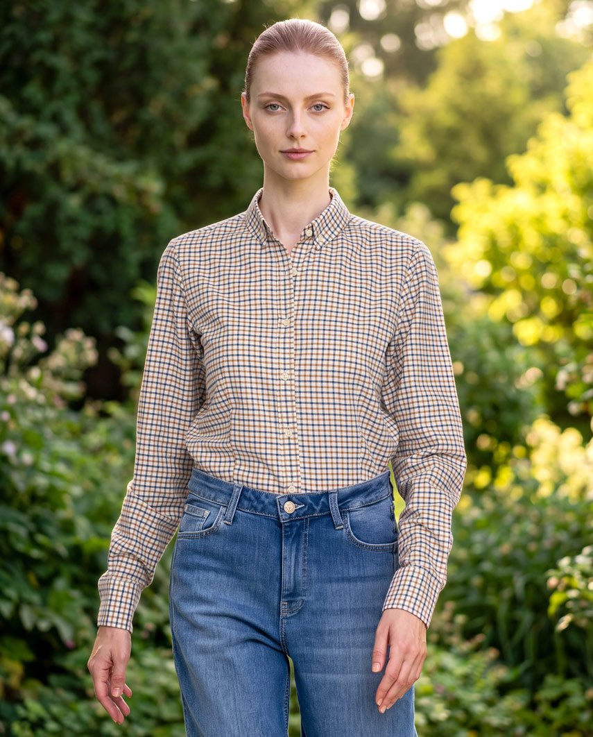 Button-Down Damenbluse "Stella" in Tattersall - Wellington of Bilmore