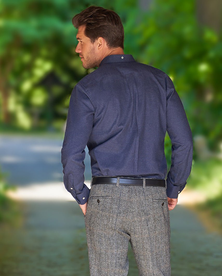 Button Down Hemd "Steward" in navy blue - Wellington of Bilmore