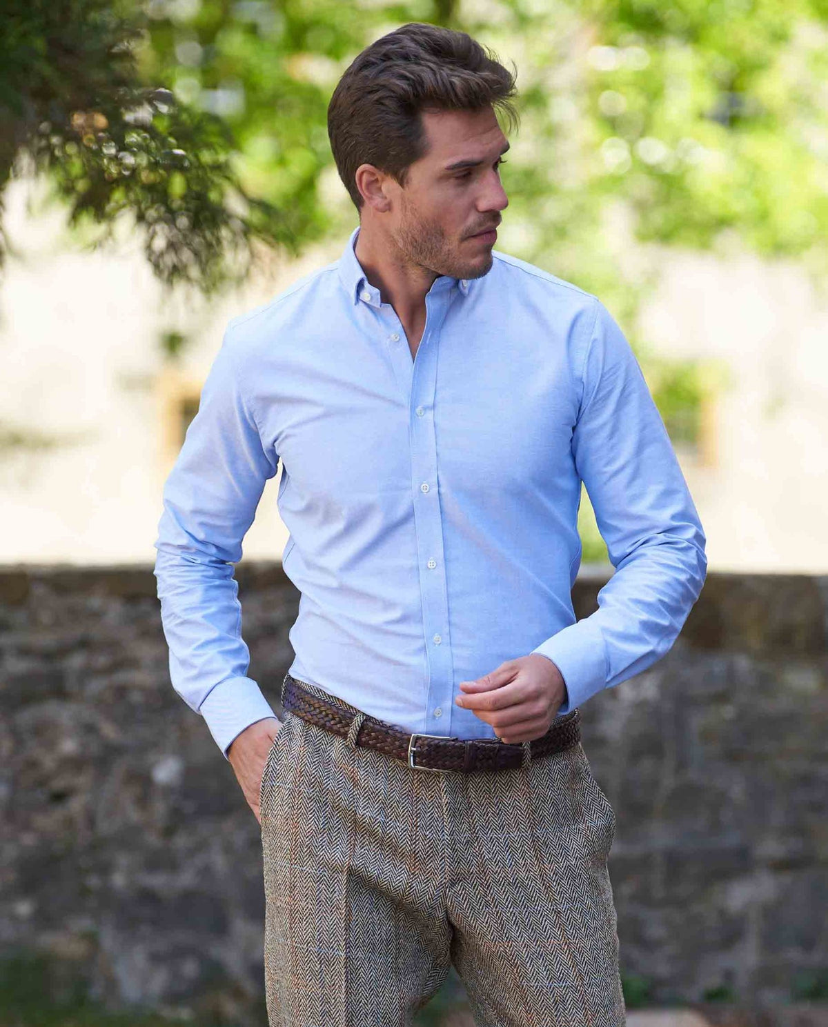 Button Down Hemd ''Steward'' in oxford blau - Wellington of Bilmore