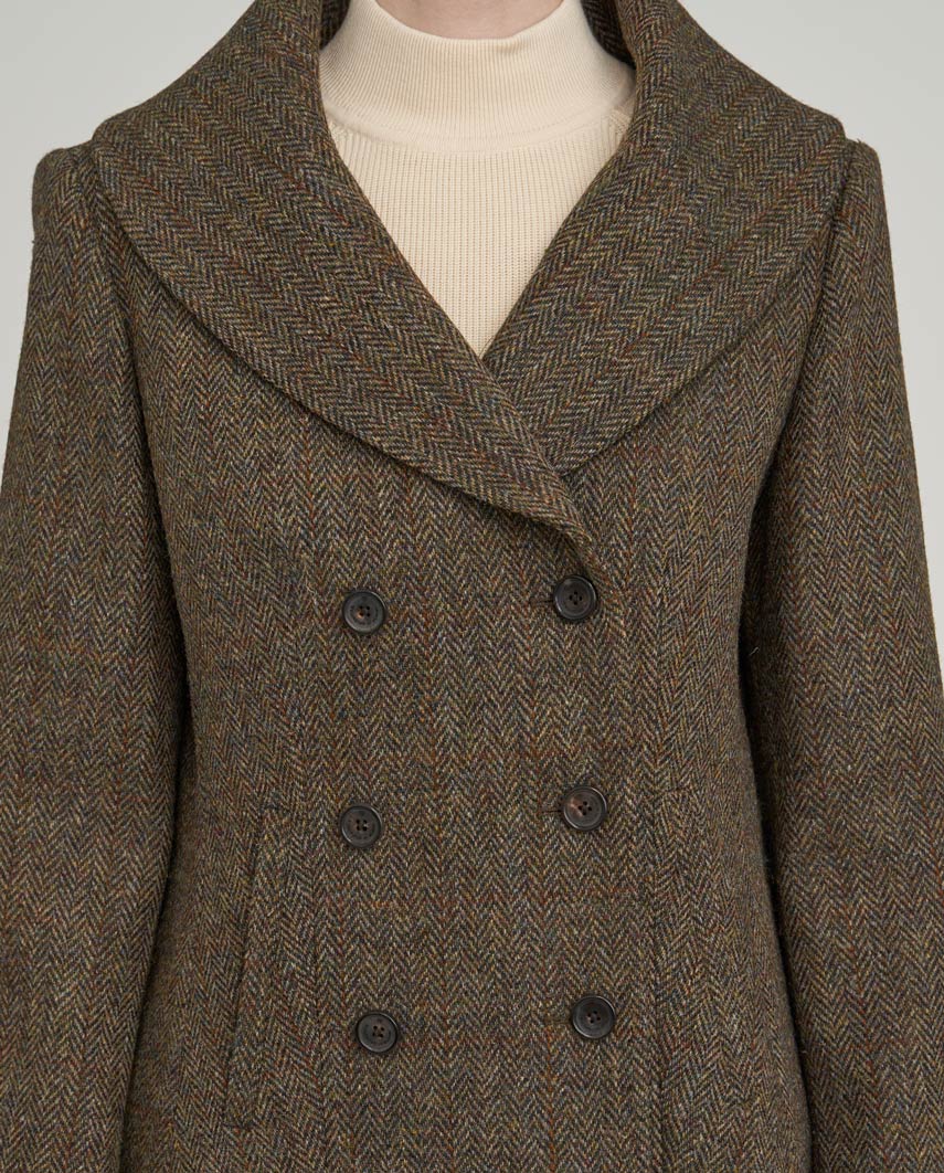 Caban ''Kathy'' aus Harris Tweed in evergreen - Wellington of Bilmore