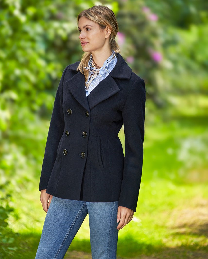 Damen Cabanjacke „Leonie“ aus Woll - Kaschmir - Mix in Navy - Wellington of Bilmore