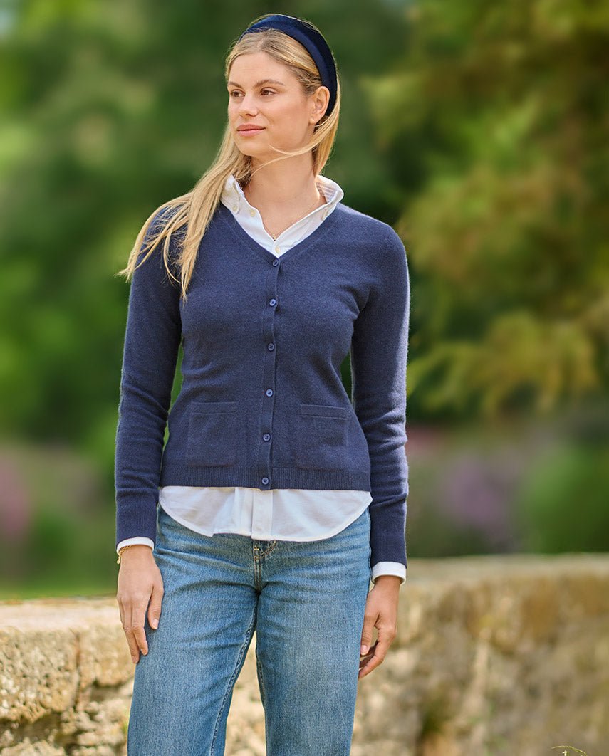 Damen Cardigan ''Mara'' in navy - Wellington of Bilmore
