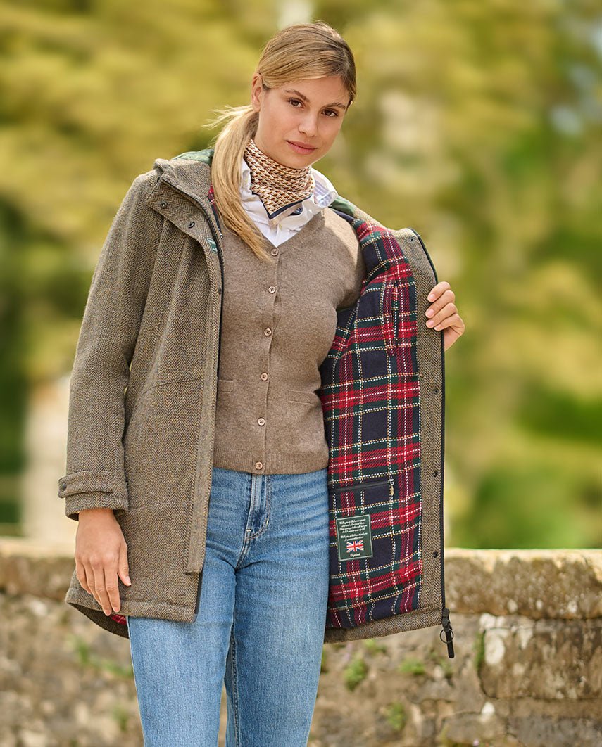 Damen Funktionsparka ''Lilrock'' in green hill Tweed - Wellington of Bilmore