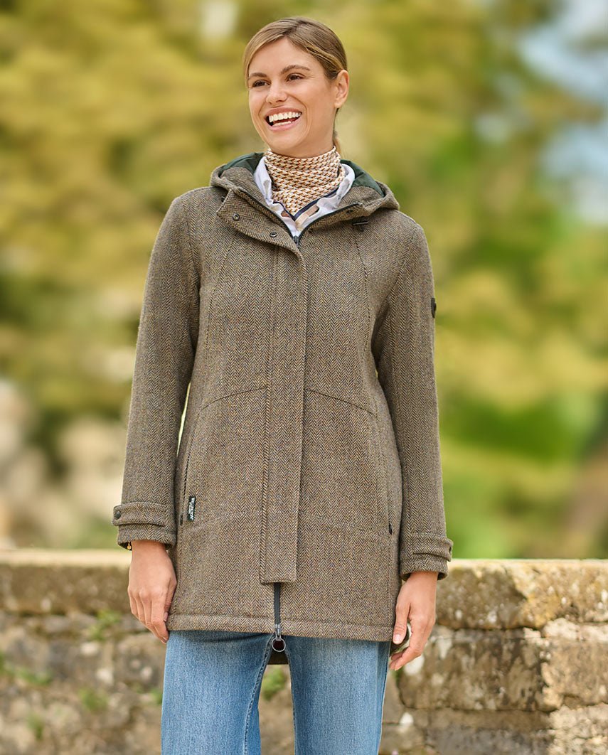 Damen Funktionsparka ''Lilrock'' in green hill Tweed - Wellington of Bilmore