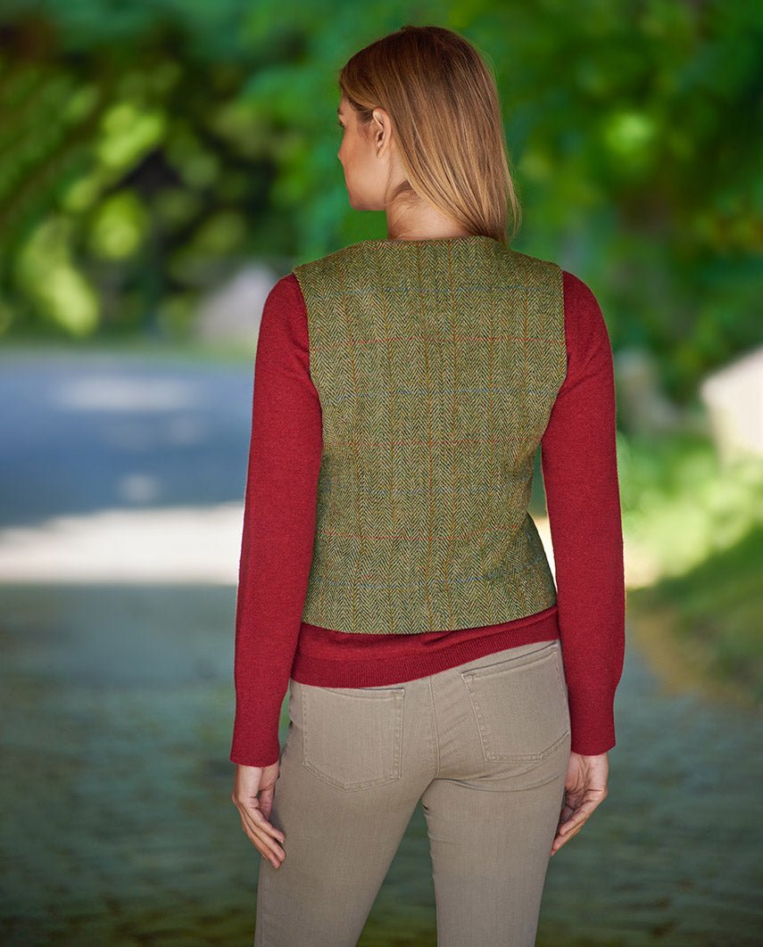 Damen Harris Tweed Weste "Lea" in light green - Wellington of Bilmore