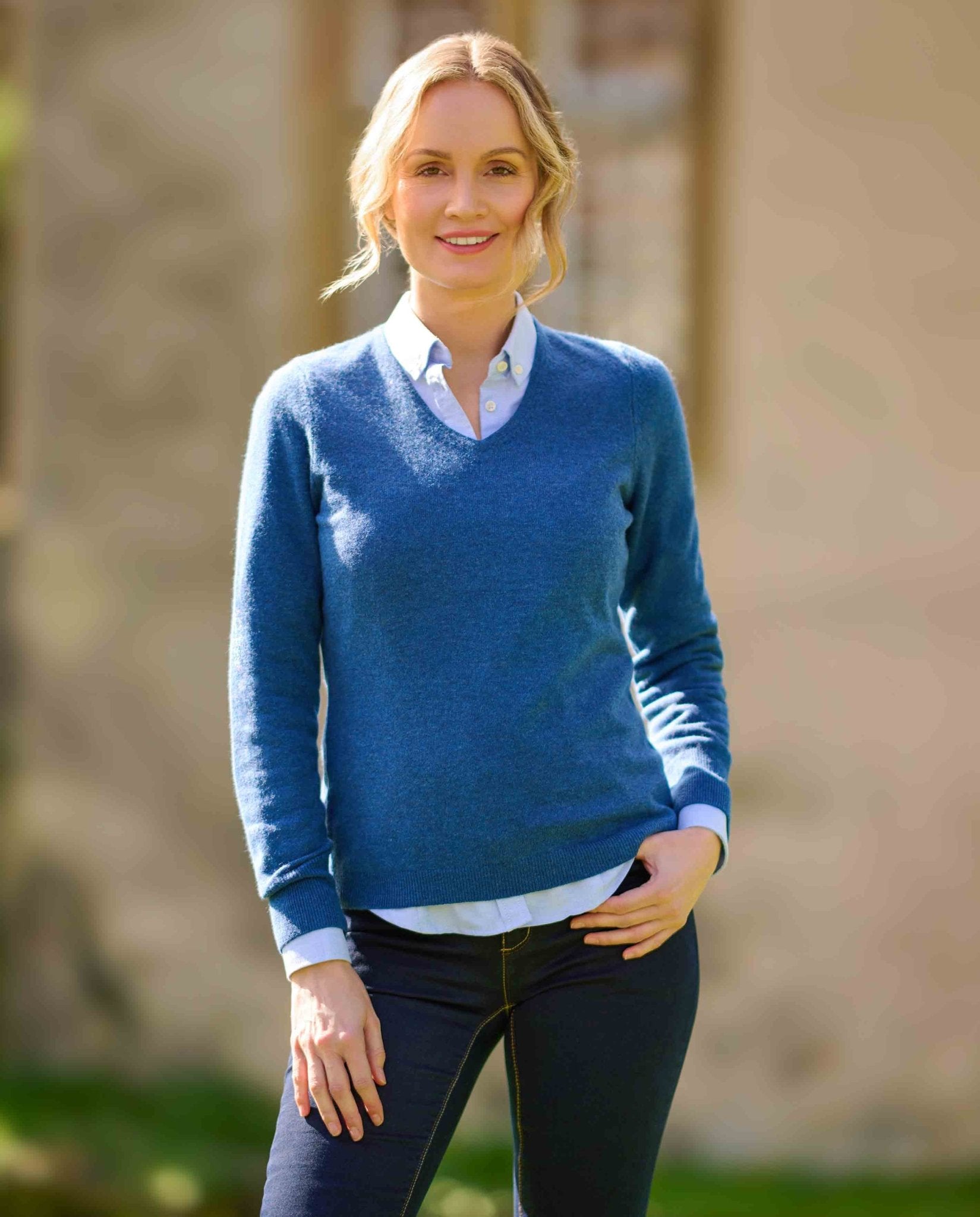 Damen Lambswool Pullover ''Mary'' in midnight - Wellington of Bilmore