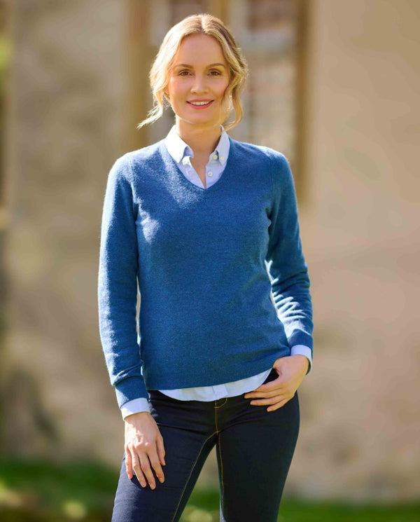 Damen Lambswool Pullover "Mary" in midnight