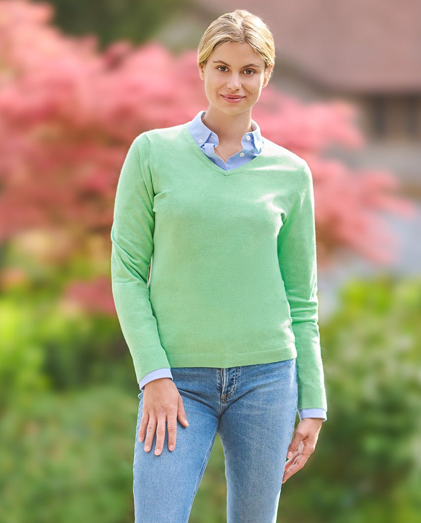 Damen Pullover aus Baumwolle "Jane" in green apple - Wellington of Bilmore