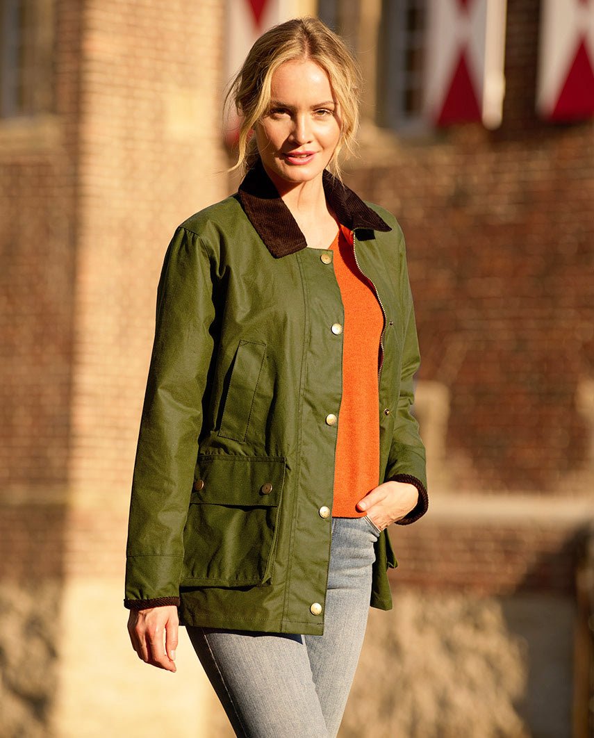 Damen Wachsjacke ''Queensberg'' in lemongras - Wellington of Bilmore
