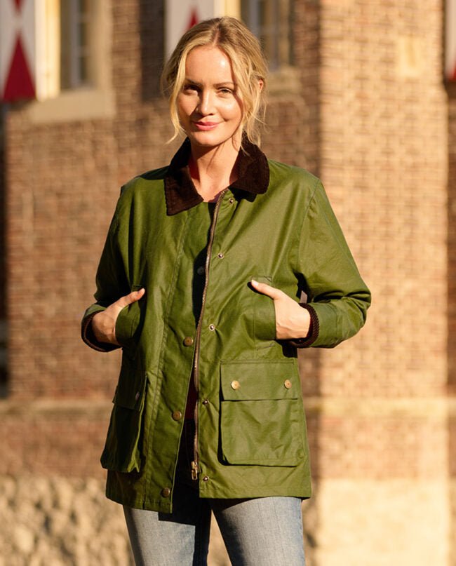 Damen Wachsjacke ''Queensberg'' in lemongras - Wellington of Bilmore