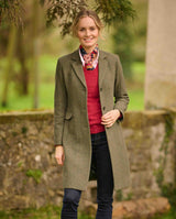 Damen Wollmantel "Emilia" in green Hill Tweed