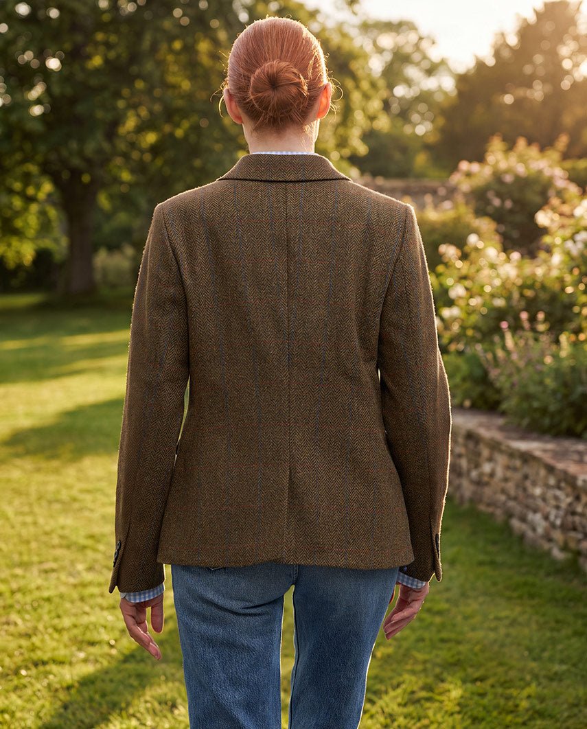 Damenblazer "Ami" aus reiner Schurwolle – country red blue Check - Wellington of Bilmore