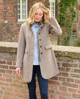 Damenmantel "Paula" aus Woll-Kaschmir-Qualität in taupe